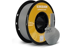 Kingroon PLA filament do drukarki 3D, dokładność pomiaru +/- 0,03 mm, szpula 1 kg (2,2 lbs), 1,75 mm, szary