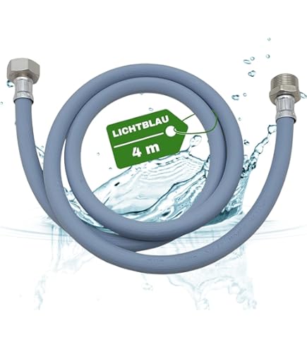 LICHTBLAU Aquastop knikbestendige verlengslang, 4,0 m, aansluiting 3/4 inch wasmachine en vaatwasser, pantserslang recht/recht, incl. afdichting, universeel bruikbaar