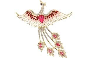 Mecool Phoenix Brooch Pins for Clothes Alloy Crystal Lapel Pin | Scarf & Hat Pin Crystal Gifts for Women - Vintage Wedding Accessories | Shawl Women's Brooches & Pins for Crafting