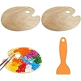 Tavolozza Pittura per Olio,Tavolozza Colori Ad Olio,Tavolozza di Pittura in Legno,Palette Tradizionale con Foro per Il Pollic