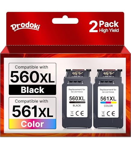 HALLOLUX 560XL 561XL Cartouches D'Encre Remplacement Pour Canon Pixma TS5350 TS7450 - Pack 2 (Noir + Tri-Color) - Haute Capacité