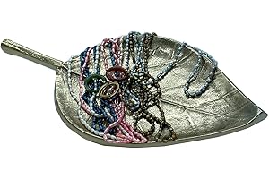 your castle Cuenco Decorativo Plato Decorativo Diseño Hoja Dorada, Dimensiones 30x15.5x2cm