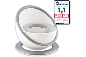 MODERNUP "Premium" Töpfchen - besonders stabil, inkl. Abhaltetöpfchen & Deckel, Kinder WC Topf für Kleinkinder ab ein Jahr, Kinderklo, Potty Training Toilet, Baby-Toilette (Grau)