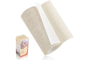 CAHOMO Fabric Repair Patches, Self-Adhesive Linen Fabric Patch,10x160 cm Fabric Patches for Furniture, Canvas Fabric Patch Sofa Repair Patch Kits for Couch Various Fabrics Repair & Decorate Beige grey