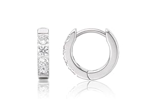 limerencia G23 Orecchini a Cerchio Anallergici per Orecchie Sensibili,Huggie Hoop Orecchini in Titanio 8 mm/10 mm/12 mm,Orecchini Argento Diamante per Donna Uomo Bambina