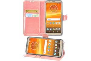 Gadget Giant Motorola Moto E5 Plus Case, Premium PU Leather Wallet Case Cover Rose Gold