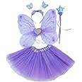 Joycabin LED Feenkostüm Set | Flügel, Tutu, Haarreif & Zauberstab | Für Karneval & Mottopartys