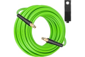 Qooltek Pressure Washer Hose for Karcher, 15M Jet Washer Extension Hose with Click Type Plug Quick Connector, Green Replacement Hose Intended for Karcher K2 K3 K4 K5 K7, Power Washer Hose Fit K Series