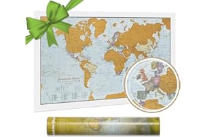 MAPS INTERNATIONAL Mappa stampata in edizione da viaggio Scratch the World® - regalo da viaggio A3 dimensioni 42,0 (l) x 29,7 (h) cm
