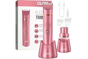 OLOV Bikini Trimmer Women - Painless Lady Shaver for Women, Rechargeable Women's Electric Shavers, IPX7 Waterproof Electric Razor for Body Legs, Underarms, Pubic Hair,Brick Red