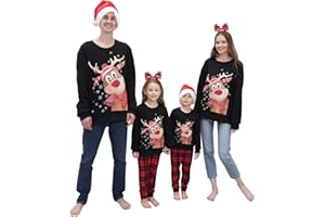 Neufigr Weihnachtspullover Familie Set,Familien Kinder Weihnachtspulli,Christmas Family Pullover Sweatshirt für Damen Herren