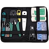 12 in 1 Crimpatrice ethernet Strumenti Kit di Rete Professionali, Pinza Crimpatrice rj45, Manutenzione del Computer Kit LAN T