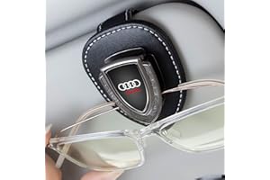 meisuH Car Sunglasses Holder for Audi A1 A3 RS3 A4 A5 A6 A7 RS7 A8 Q3 Q5 Q7 R8 S Series,Glasses Holder for Vehicle,Visor Sunglasses Clip for Men Women,Clip-on Car Glasses Holder Black