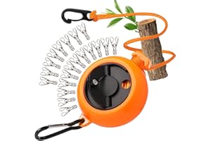 ‎ZYXBBD Wäscheleine Camping Ausziehbare (10m mit Handkurbel)– Tragbarer Schnur, Kompakt Camper Zubehör für Camping Reise und Garten