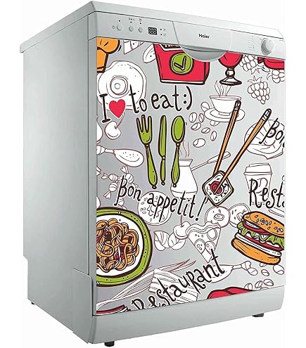 Vinilo Decorativo Para Lavavajillas - Diseño Verdura, 65x75cm, Resistente