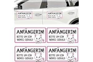 SMTELEGANCE 4 Stück Fahranfänger Aufkleber,(20x10cm) Anfänger Schild Auto,Fahranfänger Schild Auto, Fahranfänger Geschenke zum Führerschein, Kein Schaden an Der Lackierung Uv-Schutz Dauerhaft Hält Wetterfest