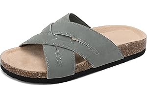 ARRIGO BELLO Mules Femmes Confortable Cuir Sandales Mode Antidérapant Chausson Arch Support D’été Plein Air Pantoufles Taille 36-41