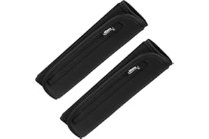 Mitavo Protege Ceinture Voiture 2 PCS, Housse Protection Ceinture de Sécurité pour Bebe et Adultes 25x7 cm longueur, Coussin d'épaule Confortable pour Siège Enfant, Sac à dos, Sacs, lavable, noir
