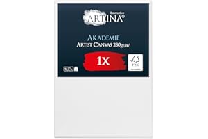 ‎ARTINA Keilrahmen Leinwand zum Bemalen 50x70 cm – Artina FSC® Leinwand bespannte Keilrahmen Leinwände zum malen für Acrylfarben Canvas Weiß 100% Baumwolle