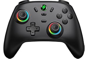 HELLCOOL Switch Controller mit Hall Joysticks, Kabellos Controller für Nintendo Switch/Lite/OLED, Cooles RGB Joysticks/Turbo/Aufwachfunktion/Dual Motors Vibration/18 Std Spieldauer