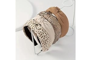 HUANMAYE Alice Bands Adult Boho Beauty Wide Top Knot Turban Fabric Hairband No Slip Headwear Elastic Hair Hoops Fashion Hair Accessories for Women and Girls 4Pcs