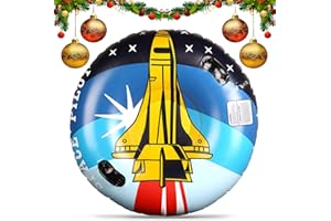 ‎DELAMIYA Delamiya Aufblasbare Schlitten, 47 Zoll Aufblasbare Snow Tube mit Griffen, Frostbeständig Aufblasbarer Schneeschlauchschlitten für Winter Outdoor Sport Kinder und Erwachsene