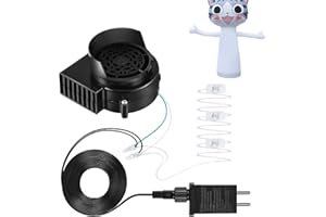 JINGAN Sostituzione soffiante Gonfiabile, Piccolo soffiatore Gonfiabile per Decorazioni con 3 Corde Luminose a LED, Motore del Ventilatore del Ventilatore dell'Aria da 12 V con Adattatore da 1,5