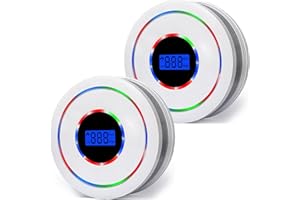 YEZALA 2PACK 2-in 1 Smoke and Carbon Monoxide Detector Powered by Battery with Digital Display, Dual Sensor Smoke and Carbon Monoxide Alarm Detector,Easy to Instal