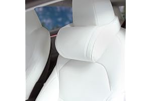 TOPABYTE Poggiatesta Auto Cuscino con Memory Foam, Supporto Testa per Tesla Model 3 Y S X Cybertruck, Ortopedico per Collo, per Cervicale, Supporto per Seggiolino, 1 Pezzo, Bianco