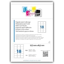 9000 Étiquettes Adresses 63,5 × 46,6 Mm – 500 Feuilles A4 De 18 Étiquettes Autocollantes Jet D'Encre & Laser