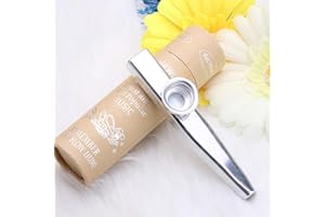 OIBTECH Kazoo Silver Aluminum Alloy with Five Membrane Flute Diaphragm Mouth Kazoos Musical Instruments