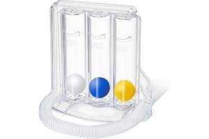 Youmang 3-Ball Incentive Spirometer Lung Exerciser - Adjustable Breathing Trainer for Post-Surgery Recovery, Respiratory Muscle Strengthening (600-1200 cc/sec)