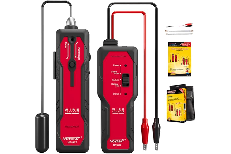Underground Wire Locator - GOTMEET Underground Wire Tracer Tone Generator Kit with Earphone Cable Tester for Locating Pet Fence/Electrical/Breakage Cables/Wall-Through Cables, Metal Pipes