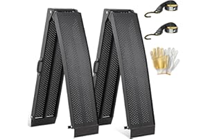 Rampe en Aluminium gardhom, Rampe de Chargement de Voiture ATV Noir, capacité de Charge 680kg/couple