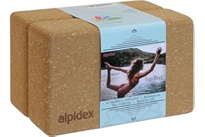 ‎ALPIDEX ALPIDEX Blok do jogi z korka naturalnego 1 sztuka lub zestaw 2 klocków ekologiczny i długotrwały korek z Portugalii