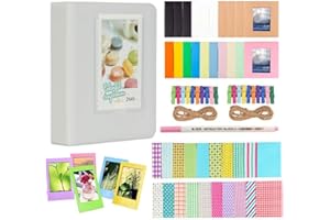 Anter Photo Album Accesorios Compatible con Fujifilm Instax Mini Camera, HP Sprocket, Polaroid Zip, Snap, Snap Touch Impresora Films con Film Stickers, Album & Frame