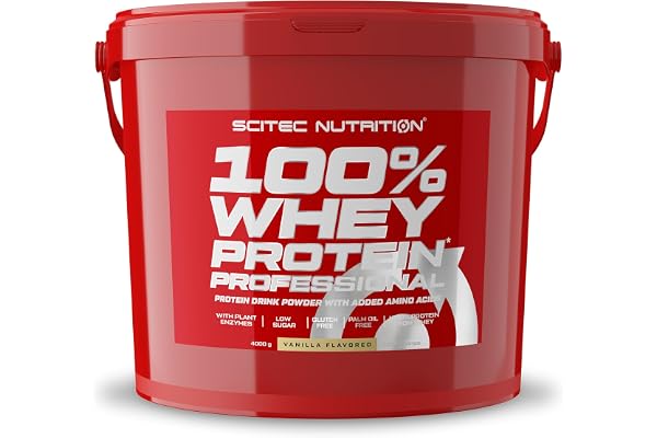 Scitec Nutrition 100% Whey Protein Professional - Vassleproteinkomplex | Av koncentrat och isolat - med matsmältningsenzymer - protein för muskeluppbyggnad - 4 kg, Vanilj