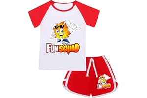 YORZMIN Fun Squad T Shirt Kids Merch Tee & Shorts 2 Pcs Short Sleeve Sportswear Activewear Tracksuits Loungewear Sets Jogging Suit Toddler Baby Boys Girls Gaming Gifts