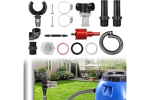 KOOLSHIRO Water Butt Filler Kit for Downpipes, Rainwater Collector with Filter, Rain Barrel Diverter Kit Connects Downpipe to Water Butt, Water Collection System Catch Rain Water for Outdoor