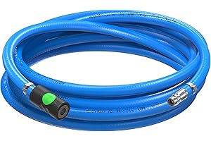 AUPROTEC Würth - Tuyau à air comprimé - Diamètre intérieur : 13 mm - Tuyau en PVC de 25 m - Avec raccord de sécurité Prevost S1 pour compresseur d'air comprimé - Tuyau de compresseur Würth très