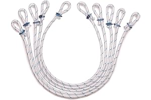 FLAGLY Premium Fahnenschlingen zur Fahnenbefestigung von Fahnen und Flaggen am Fahnenmast, für Fahnenmasten bis 100 mm Durchmesser, Länge = 41cm, Fahnenmast Zubehör (5, Weiß)