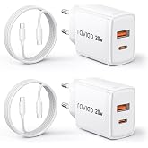 RAVIAD 20W USB C Charger Fast Charging 2Pack, 2Port Charger and 2M Cable | Type C Charger and USB C Cable Compatible with iPh