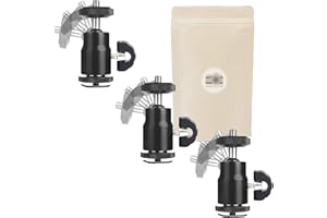 ADAPTOUT X3 Rotule tête Sabot Flash Hot Shoe pour Appareil Photo vis 1/4" Compatible Toutes Marques Canon Nikon Sony Pentax Fuji Panasonic Samsung Olympus Nettoyage Capteur Objectif