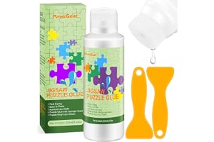 240ML Updated Jigsaw Puzzle Glue with Applicator,Clear Water-Soluble Special Craft Puzzle Glue,Non-Toxic and Quick Dry,Suitable for 3000/4500/5000 Pieces of Puzzle