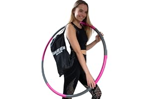 GreenWise™ Hula Hoop sportdäck 1,0 kg av rostfritt stål för vuxna och barn för viktminskning, massage fitness | med videokurs | 95 cm
