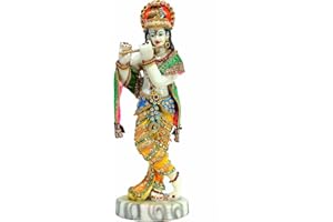 ESPLANADE Krishna Kishan Krishan Murti Idol Statue Sculpture - Resin - Multi-colour - 11" Inches