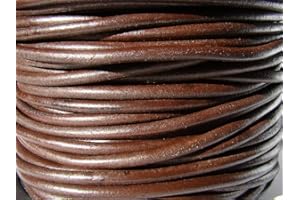 ESNADO Cordino rotondo in cuoio, 6 mm., marrone, 5 metri