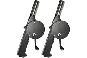 MNIXY NC DBAILY 2 Pcs Fuelle de manivela Manual Soplador Barbacoa Manual Soplador De Aire para Barbacoa para Al Aire Libre Barbacoa Picnic Camping Herramientas Cocina Negro 25cm