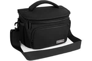 Cwatcun Kameratasche Spiegelreflex Kamera Tasche, wasserdichte Fototasche für Spiegelreflexkameras für Canon, Nikon, Sony, Fuji Klein DSLR/SLR und Objektiv,Schwarz,S