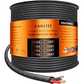 CARLITS 22 Gauge 3x0.3mm&sup2; 3 Conductor Electric Cable, 45.72M Low Voltage Black Braided Cable 22/3 PVC Box, Flexible Extension